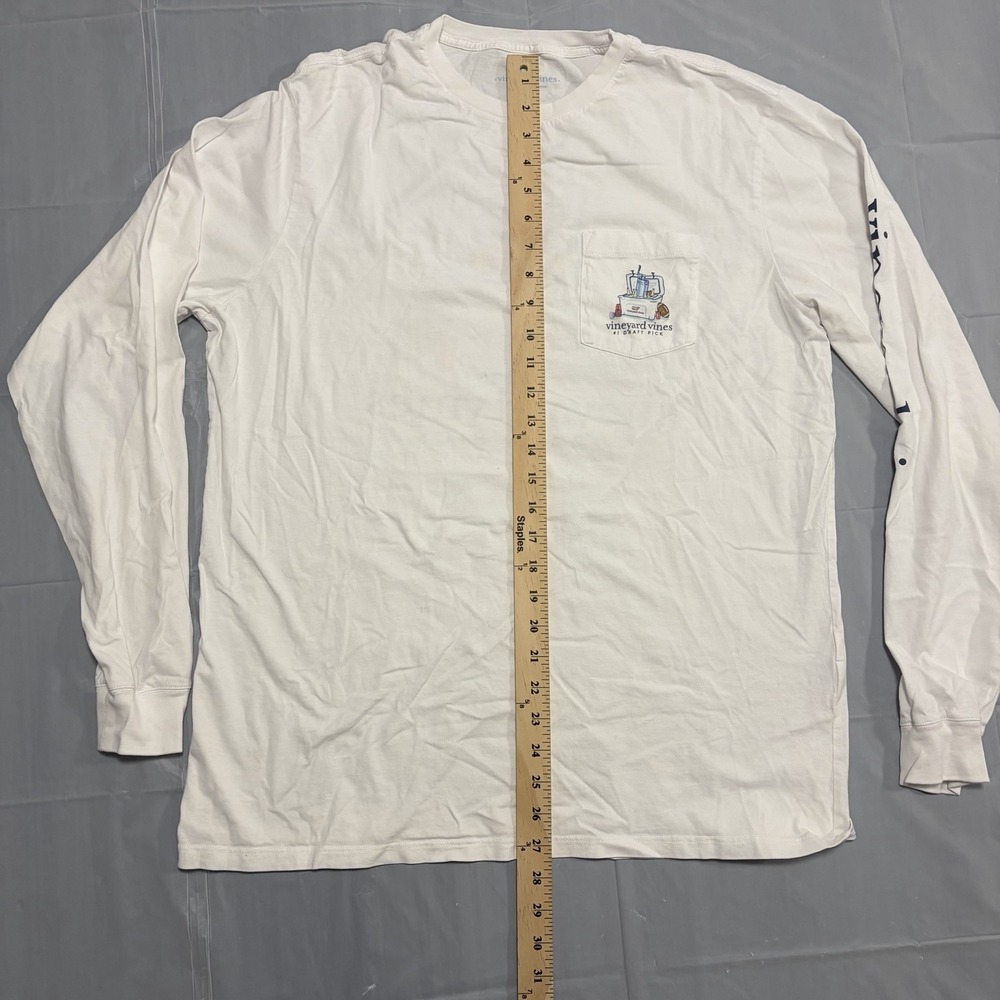 Vineyard Vines Men's Long Sleeve T Shirt With Pocket #1 Draft Pick - Picture 5 of 8